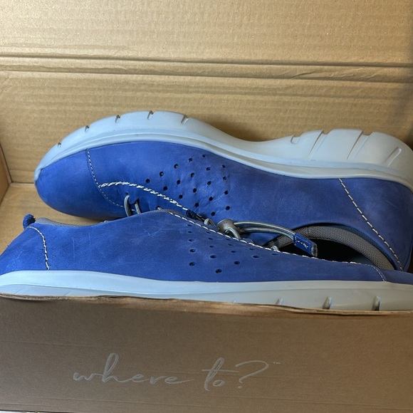 Women’s 9 M Samuel Hubbard Waxed Nubuck Sneakers “Flight” Blue - Picture 8 of 9